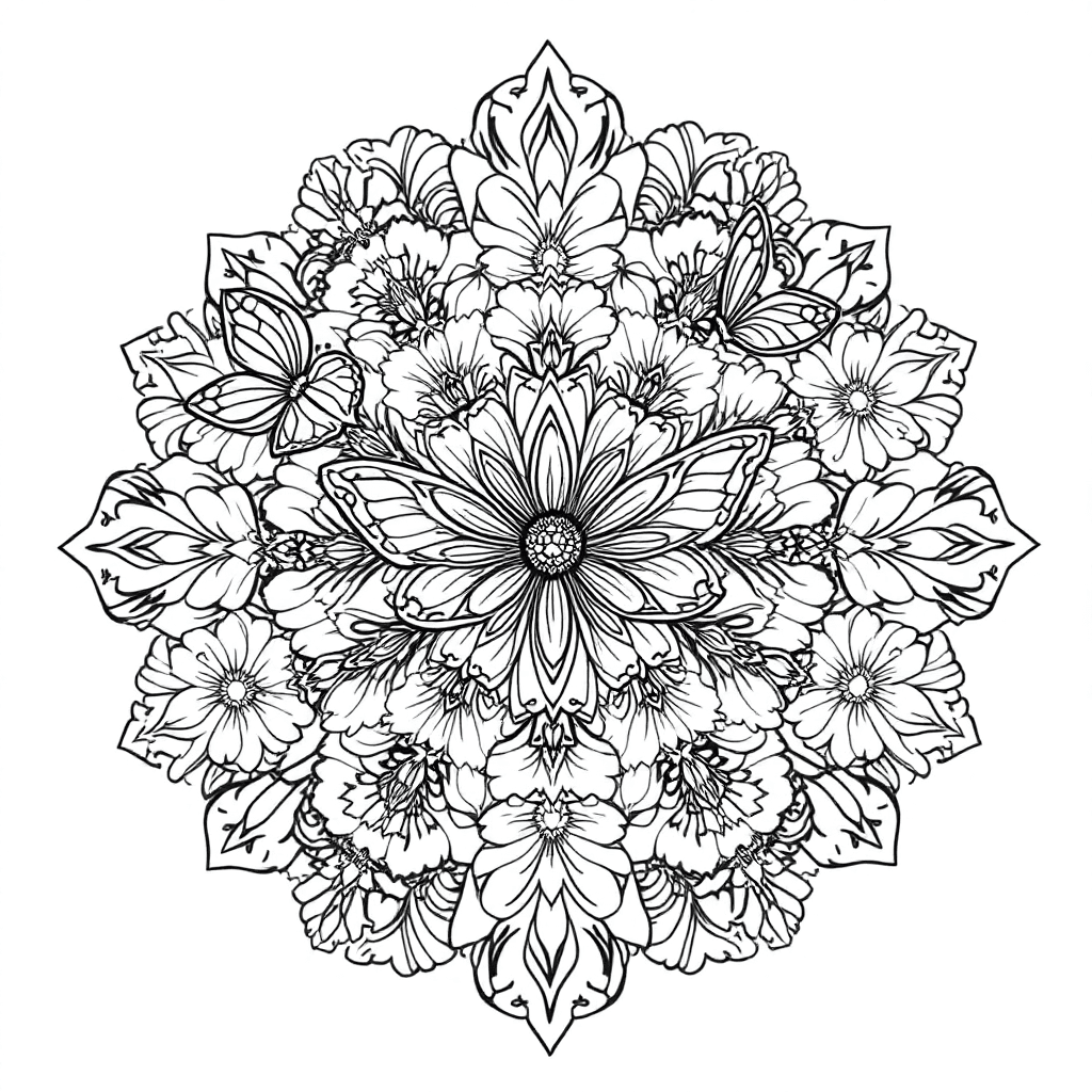 AI-generated coloring page example